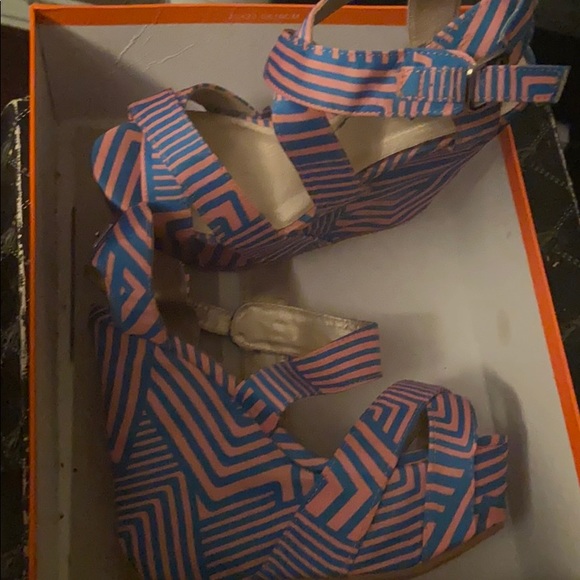 Blue pink Wedge shoes - Picture 4 of 4